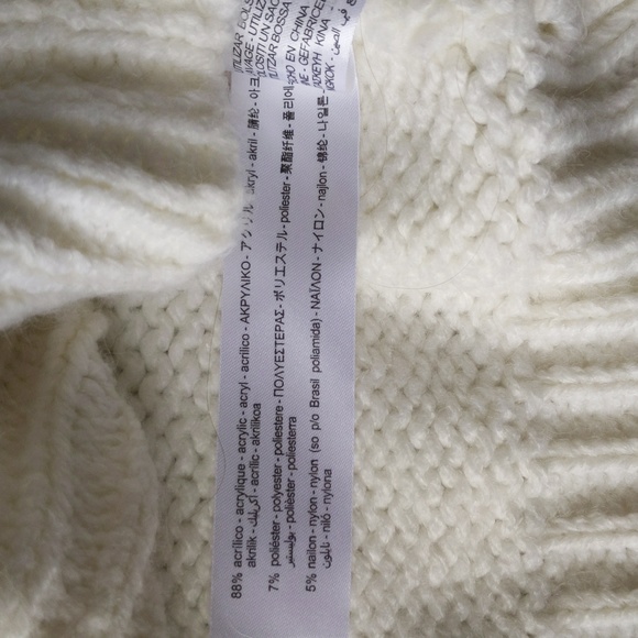 Zara Ecru Knit Pullover Balloon Sleeve Sweater - Picture 9 of 10